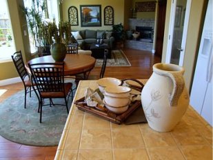 Tuscan styled kitchen and living room