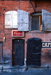 industrial chic red brick entrance