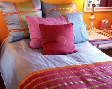 bright orange bedroom