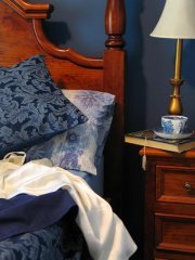 formal blue bedroom