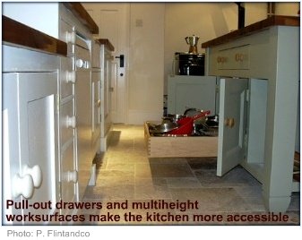 Wheelchair accessible kitchen pull-out drawer